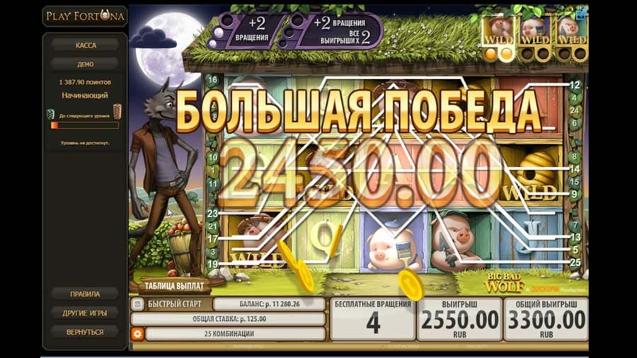 Play fortuna вход и выигрыш игрока